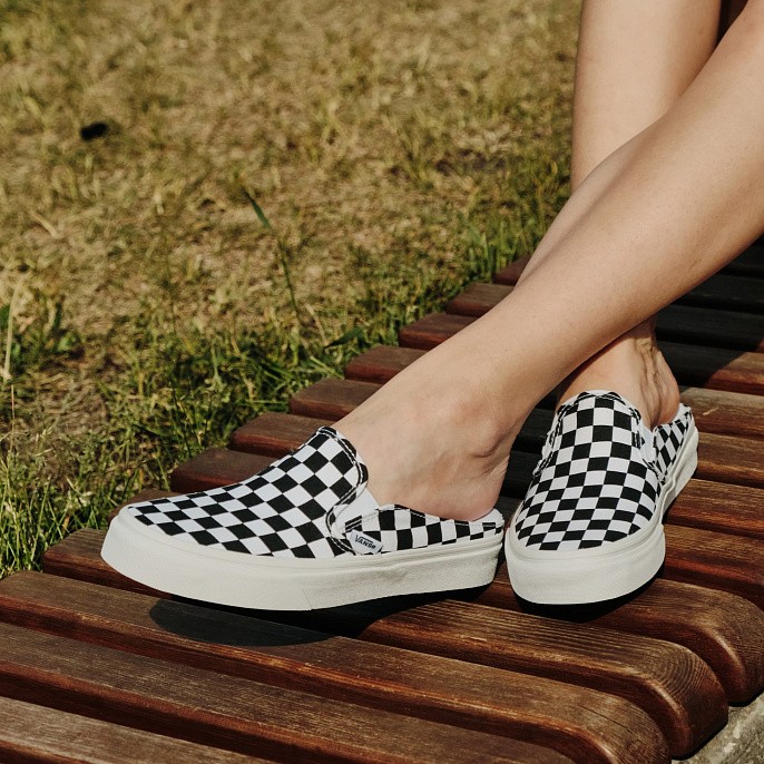 Мюли унисекс Vans Classic Slip-On Mule Checkerboard Black/True White