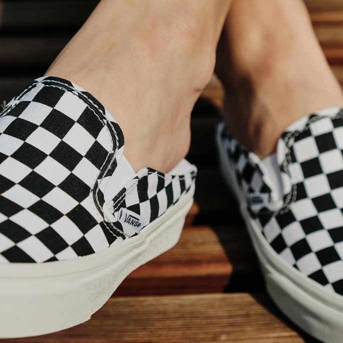 Мюли унисекс Vans Classic Slip-On Mule Checkerboard Black/True White