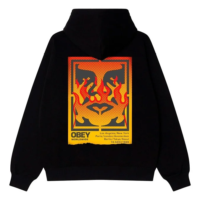 Толстовка Obey Obey Icon Stencil Flame Pullover